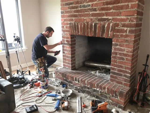 San Bernardino Chimney Sweep specialist finalizing chimney liner service in San Bernardino, CA