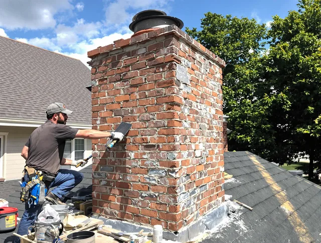 Completed chimney rebuild by San Bernardino Chimney Sweep in San Bernardino, CA