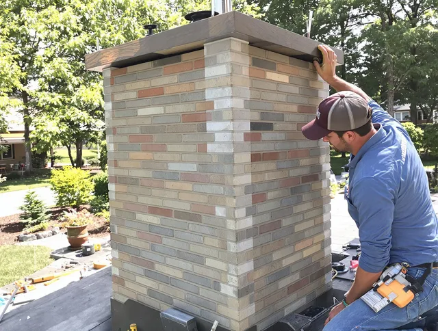 San Bernardino Chimney Sweep completing a modern chimney remodel in San Bernardino, CA