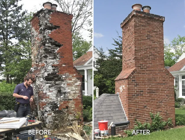 San Bernardino Chimney Sweep performing a full chimney restoration in San Bernardino, CA