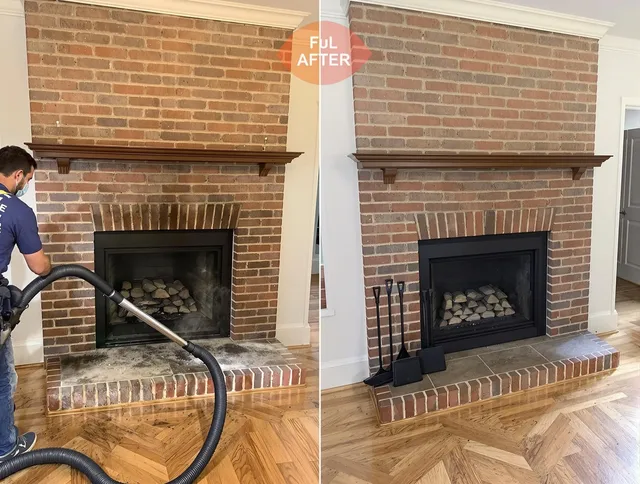 San Bernardino Chimney Sweep carefully sanitizing a fireplace in San Bernardino, CA