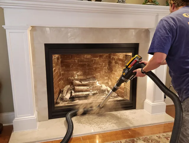 Fireplace cleaning performed by San Bernardino Chimney Sweep in San Bernardino, CA
